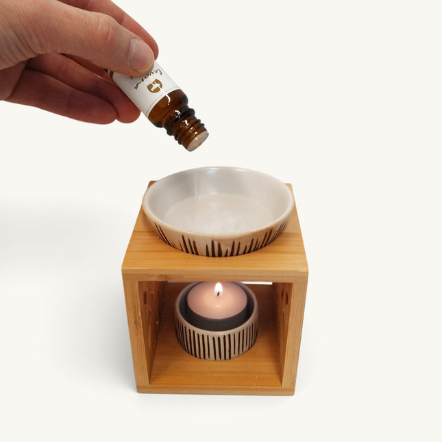 Aromalampe Bambus mit Keramikschale – Produktansicht 2