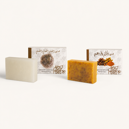 Naturseifen Set mit Weihrauch und Myrrhe Kurkuma